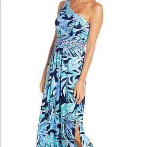 LILLY PULITZER MALIA ONE-SHOULDER MAXI DRESS- sz L
